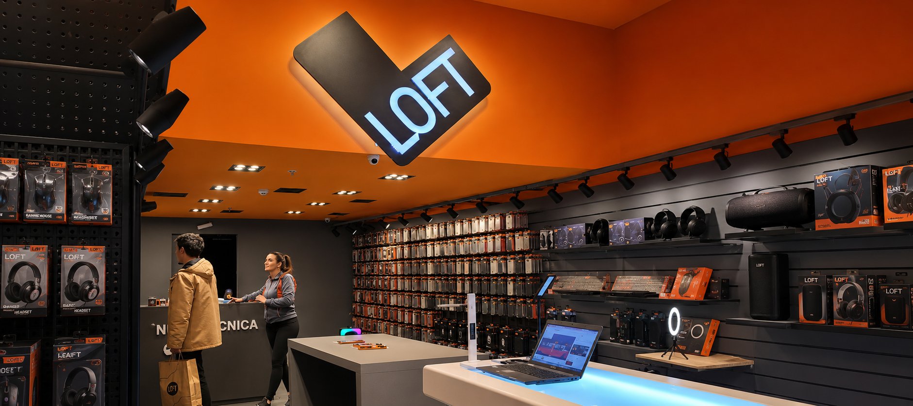 Loja Loft Itaguaçu - balcão de atendimento