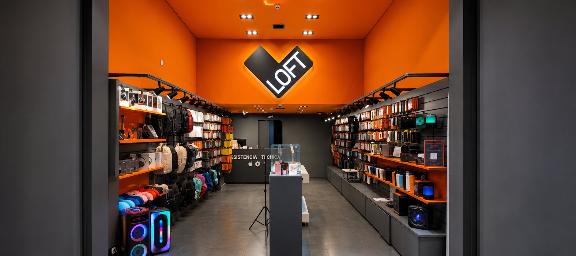Loja Loft Itaguaçu - vitrine de acessórios